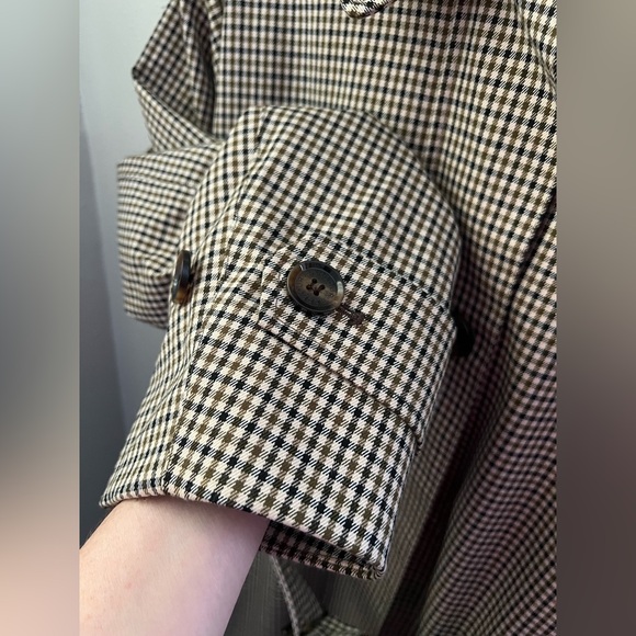 BARBOUR Somerland Belted Checked Cotton-blend Trench Coat Size 10 New - Picture 11 of 16